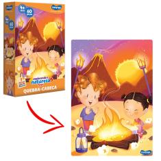 Quebra-Cabeça 60 peças EXPLORANDO NATUREZA FOGO Toyster 2774