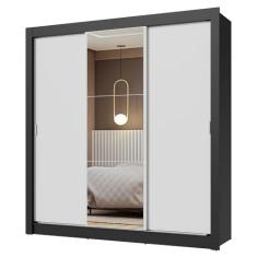 Guarda-roupa Casal 3 Portas de Correr com Espelho Nobre Madesa