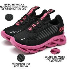 Tênis Infantil Menina Evoltenn Sola Trança Escolar, 30, Preto pink