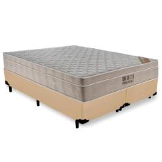 Cama Box Queen Bipartido Sintético + Colchão Ortobom Airtech Molas Ens