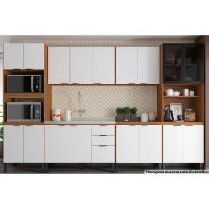 Cozinha Modulada Completa Firenze 6 Peças (2 Aéreos + 2 Balcões + 2 Paneleiros) Fmt012 Amendola-branco - Demóbile