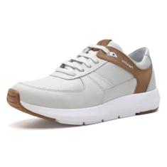 Tênis Masculino Sneaker Gelo Caramelo Couro DIfranca - 9002, 37
