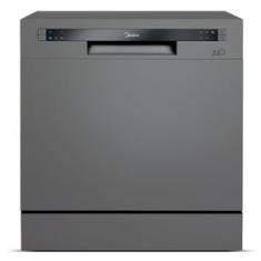 Lava-Louças Midea Cinza com 08 Serviços, 06 Programas de Lavagem e Função Adiar Início - DWA08S