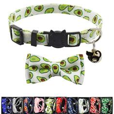 Coleiras de gato com gravata borboleta com sino, coleiras de gatinho fofas ajustáveis com fivela de segurança coleira de gatinho para gato filhote de cachorro 19 a 28 cm