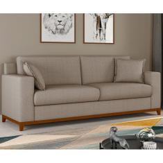 Sofá Living Vintage 3 Lugares 220cm em Boucle Slim Avelã