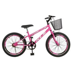 Bicicleta Aro 20 Kls Free Gold Freio V-Brake Mtb Feminina, Pink, Branc