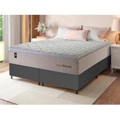 Conjunto Cama Box c/ Molas Ensacadas Roma Bege King 193x203x71 - King 