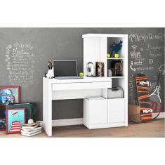 Mesa Escrivaninha Casal ME4143 c/ 2 Portas e 1 Gaveta Branco - Tecno M