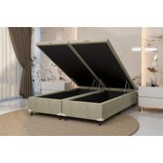Cama Box Baú Castor King Premium Kansas Bege 180x200x35cm