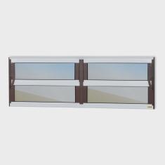 Janela de Alumínio Basculante 2 Seções 40x240cm Vidro Espelhado Elite Brimak