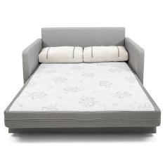 Sofá-Cama Casal 2 Lugares Herval Aurora, Linho Chumbo, 146 cm