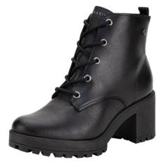Bota feminina coturno ramarim 2456121, Preto, 35