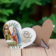 Kit com 20 Enfeites de Natal em Formato de Coração  Decoração em MDF p