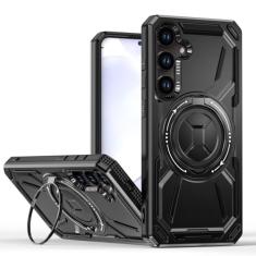 SORAKA Capa para Samsung Galaxy S24 Plus com suporte para anel,compatível com MagSafe Capa Samsung Galaxy S24 Plus com placa de metal para suporte magnético para carro Capa que absorve choques