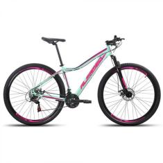 Bicicleta Aro 29 Feminina Alfameq Pandora 24v Freios a Disco Hidráulicos Alumínio Suspensão Diant-Feminino