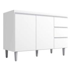 Balcão Gabinete Multiuso Andreia 100cm 2 Portas 1 Gav - AJL, Branco