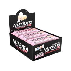 Whey Grego Bar Morango com Chantilly 12X40g - Nutrata, Morango com cha