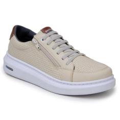 Tenis Casual Masculino 100% Couro Legitimo Original Ziper Confortavel Calce Facil Parra Boots-Masculino