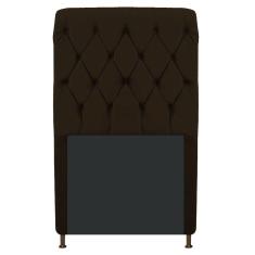 Cabeceira Estofada Cristal 100cm Solteiro Marrom