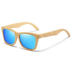 Oculos de Sol Masculino Estilo Madeira Bamboo EZREAL com Proteção uv400 Polarizados 3832 (C4)
