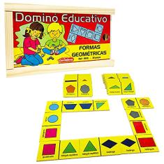 Jogo Educativo De Matemática Dominó de Formas Geométricas Carimbras