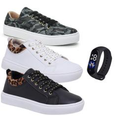 Kit 3 Tênis WSHOES Caminhada E Relógio Feminino-Feminino