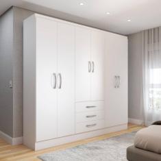 Guarda-Roupa Casal Vigo 6 Portas 3 Gavetas Branco - Panorama Móveis
