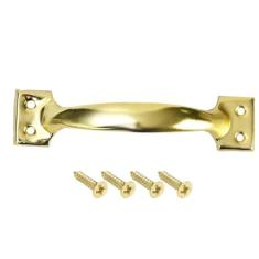 5/1 conjunto de maçanetas de porta em arco de metal de 4/6 polegadas com parafusos, armários de móveis, puxadores de gaveta, portão de ferro, maçanetas de porta de galpão de celeiro, ouro 6 polegadas