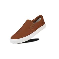 Tênis masculino clássico de cano baixo, mocassins, de lona, largo, com palmilha macia, casual, para homens, sapatos de caminhada confortáveis, tênis sem cadarço para homens, Marrom, 39