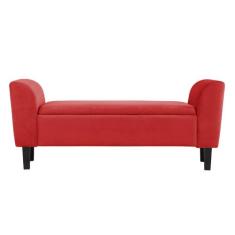 Recamier Bau França 1,20m Suede Vermelho - Clique Decor - Clique decor