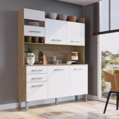 Armário de Cozinha 6 Portas 2 Gavetas AC6200 - Decibal, Wood|Branco