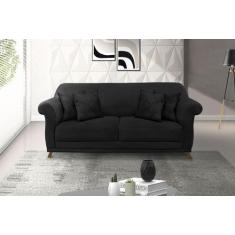 Estofado Felipe 2 Lugares 1,80m Suede - Se Liga Shop, Preto