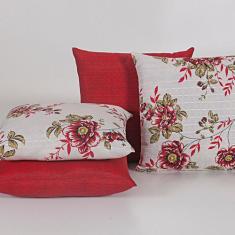 Capas para Almofadas Decorativas 4 Peças Vermelho - Guilherme Confecçõ