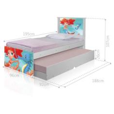 Bicama Juvenil Adesivada Sereia Ruiva - CasaH