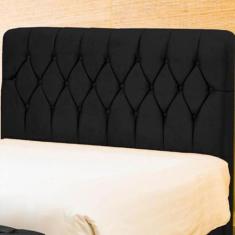 Cabeceira de Cama Box Casal 140cm Istambul Suede Preto - DS Estofados 