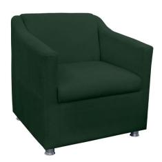 Poltrona Decorativa Tilla Pés Cromado Suede Verde - DS Estofados - Est