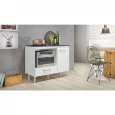 Balcão Para Cooktop 1 Porta 1 Gaveta Fit Nicioli Branco Uv