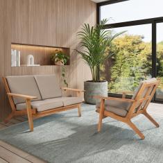 Sofá 3 Lugares Lótus Stain Jatobá Acquablock Fendi Fendi-jatobá