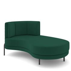 Sofá Chaise Longue Living Lucca Direito D02 Veludo Verde C-303