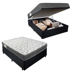 Cama Box Baú Casal Sintético + Colchão De Espuma D33 - SerenePrime - 138cm