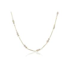 Colar com Mini Pérolas na Corrente Folheado em Ouro 18k