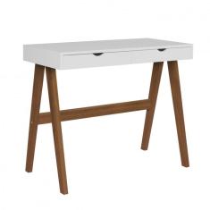 Escrivaninha 2 Gavetas Iza Espresso Móveis Branco/amêndoa