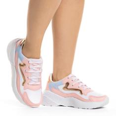Tênis Casual Feminino Branco Caminhada Chunk Vili-Feminino
