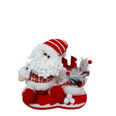 Enfeite de Natal Papai Noel com Cerca e Saco de Presentes