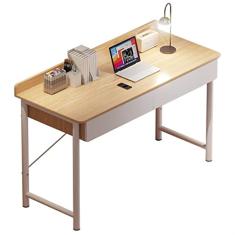 Mesa de computador Madeira simples PC Mesa de escrita moderna da mesa PC Estação de trabalho com 2 gavetas Tabela de estudo em casa, 2 cores Mesa de trabalho para home office