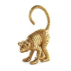 Escultura Macaco Dourado Em Poliresina 13100 Mart