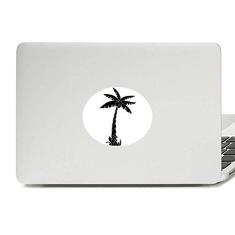 Adesivo de notebook com emblema de vinil preto de planta de coqueiro