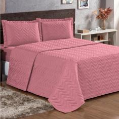 Cobre Leito Casal Padrão Pratic Lisa 3 Peças - Rose