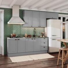 Cozinha Compacta 4 Peças Com Balcão Para Pia E Aéreo Emily - Henn