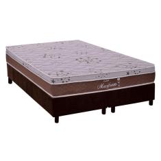Cama Box King: Colchão Molas MasterPocket Ensacadas Probel   Maxifoam + Base CRC Suede Marrom(193x203)
